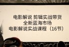 电影解说剪辑实战带货全新蓝海市场，电影解说实战课程（16节）