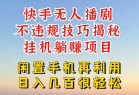 快手无人直播不违规技巧揭秘，真正躺赚的玩法，不封号不违规