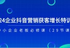 2024企业<strong>抖音</strong>营销获客增长特训营，中小企业老板必修课（29节课）