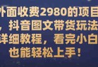 外面收费2980的项目，<strong>抖音</strong>图文带货玩法详细教程，看完小白也能轻松上手！